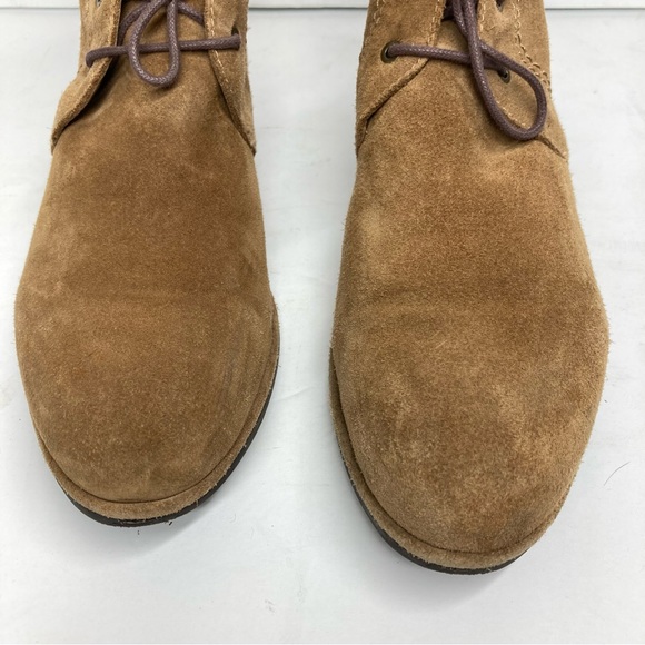 Via Spiga Ignia Booties Lace Up Tan Suede Flat Boots Camel 9 M - Picture 4 of 12